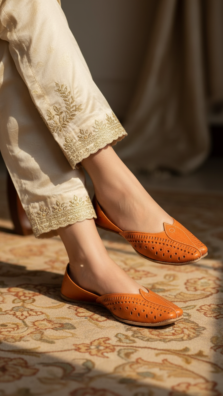 Orange Ethnic Khussa EC8666