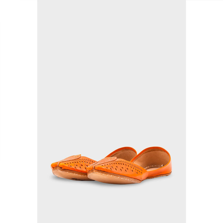 Orange Leather Khussa EC8666