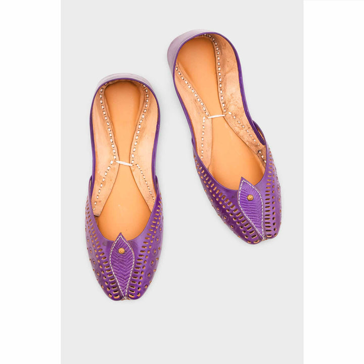 Navy Leather Khussa EC8666