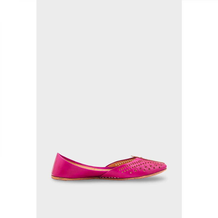 SK Pink Leather Khussa EC8666