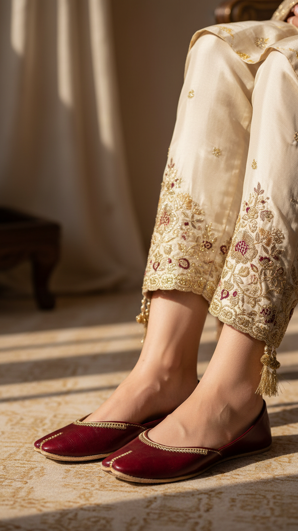 Maroon Ethnic Khussa EC8667