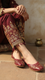 Maroon Leather Khussa For Women EC8668