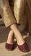 Maroon Leather Khussa For Women EC8670