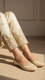 Beige Leather Khussa For Women EC8673