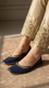Blue Leather Khussa For Women EC8674