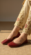 Red Leather Khussa For Women EC8674