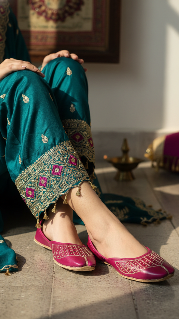 Mejunda Leather Khussa For Women EC8681