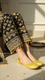 Mustard Leather Khussa For Women EC8681