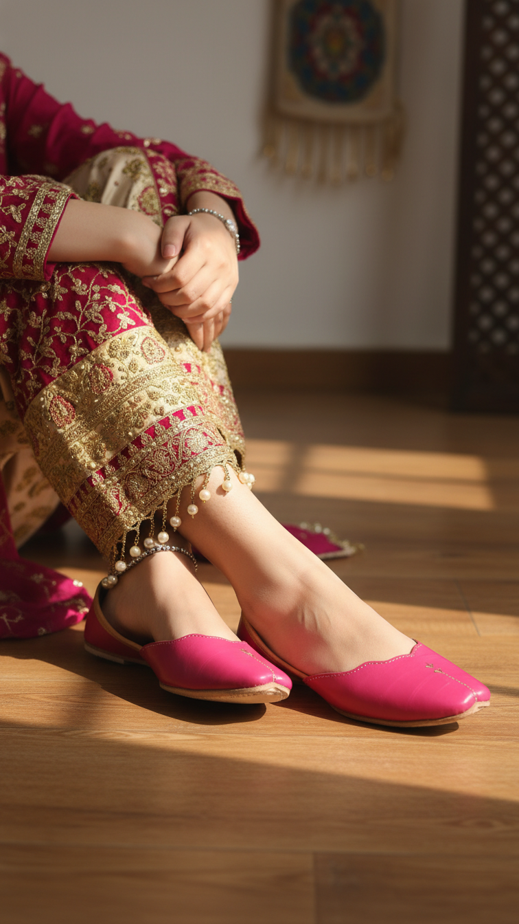 Mejunda Leather Khussa For Women EC8683