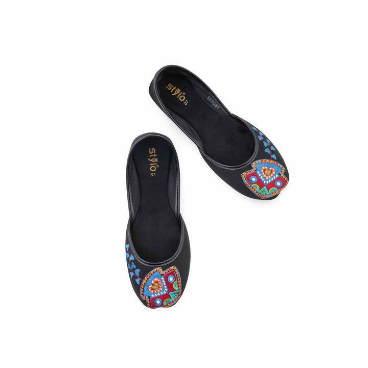 Black Ethnic Khussa For Women EC8687