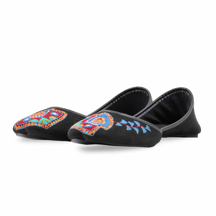 Black Ethnic Khussa For Women EC8687