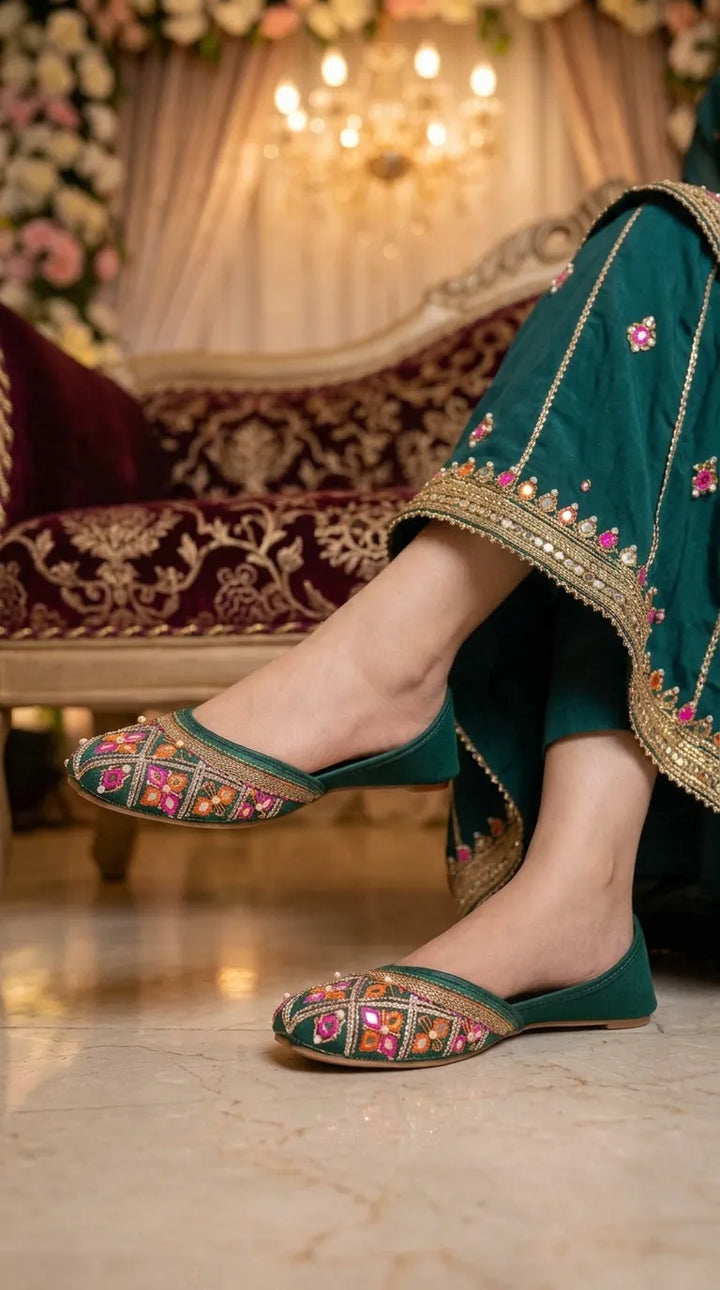 Green Fancy Khussa EC8690