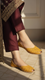 Mustard Leather Khussa For Women EC8692