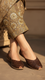 Coffee Leather Khussa For Women EC8692