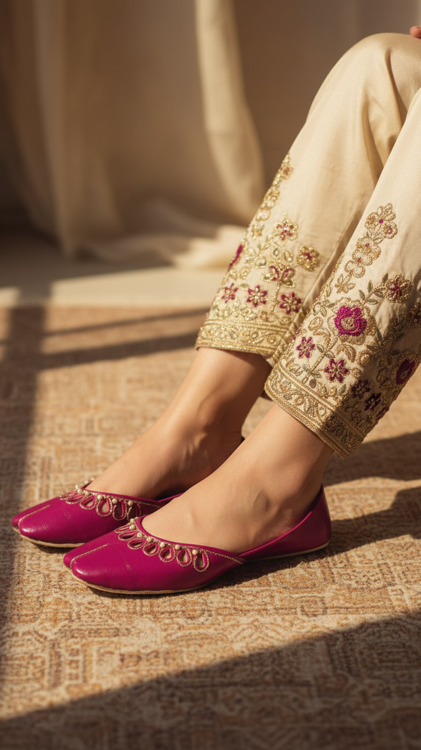 Mejunda Leather Khussa For Women EC8693