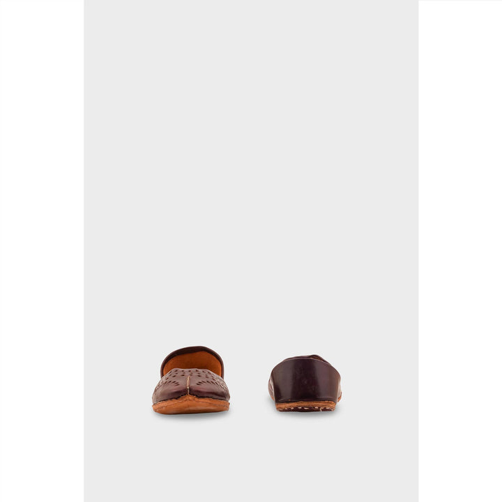 Coffee Leather Khussa For Women EC8694