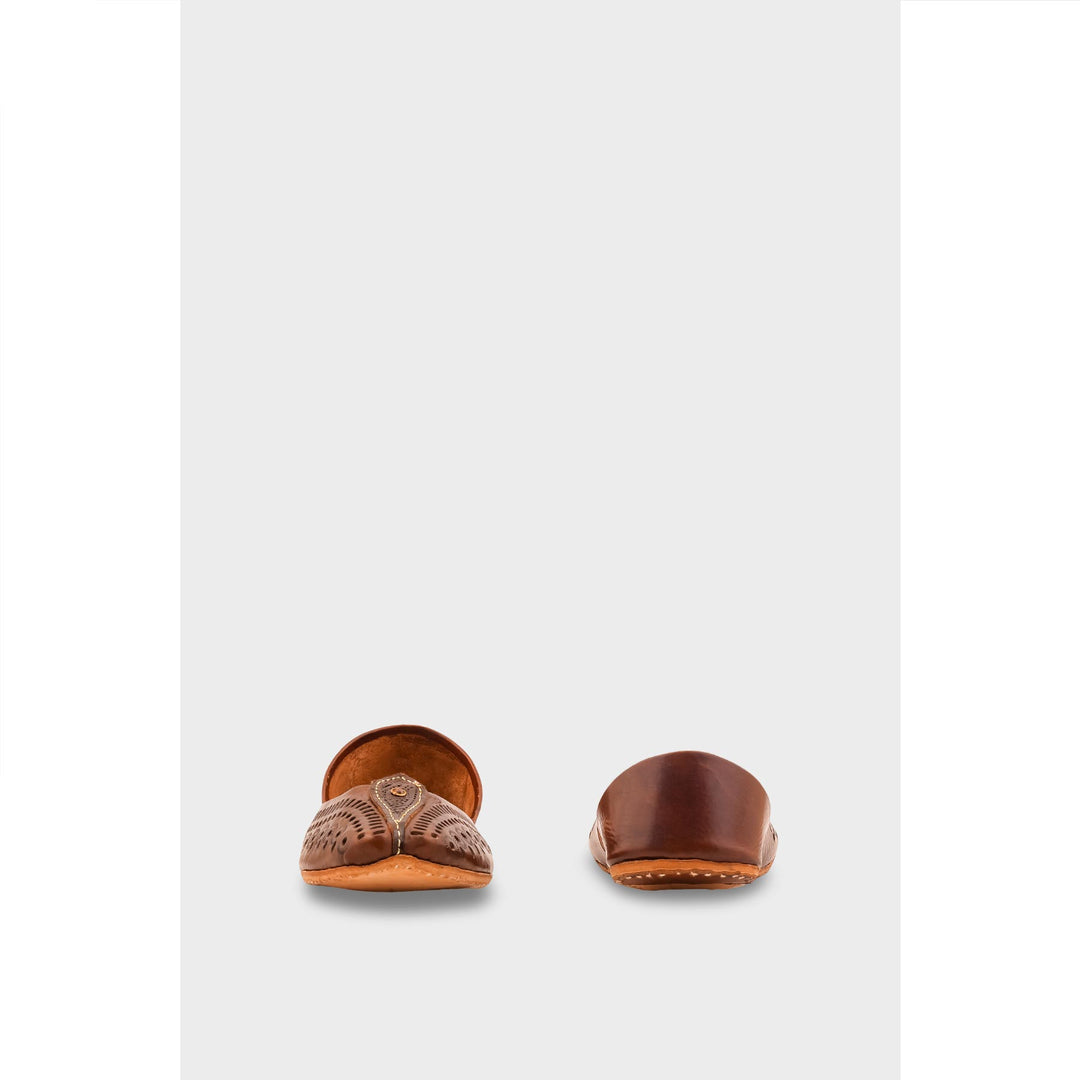 Brown Leather Khussa For Women EC8710