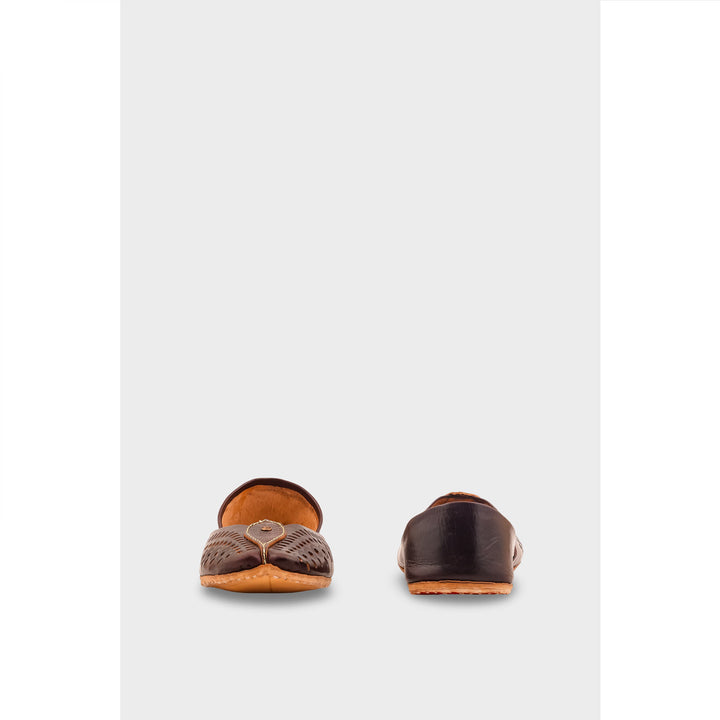Coffee Leather Khussa For Women EC8710