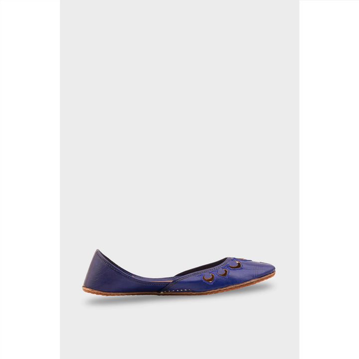 Blue Leather Khussa For Women EC8711