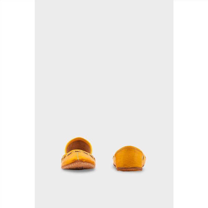 Yellow Leather Khussa For Women EC8711