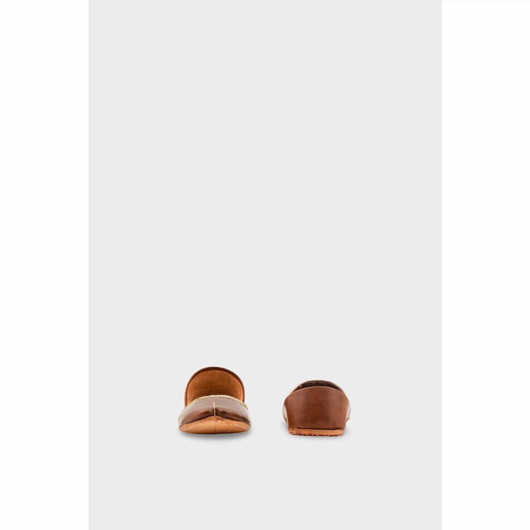 Brown Leather Khussa For Women EC8712