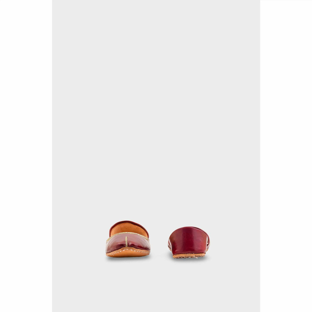 Maroon Leather Khussa For Women EC8712