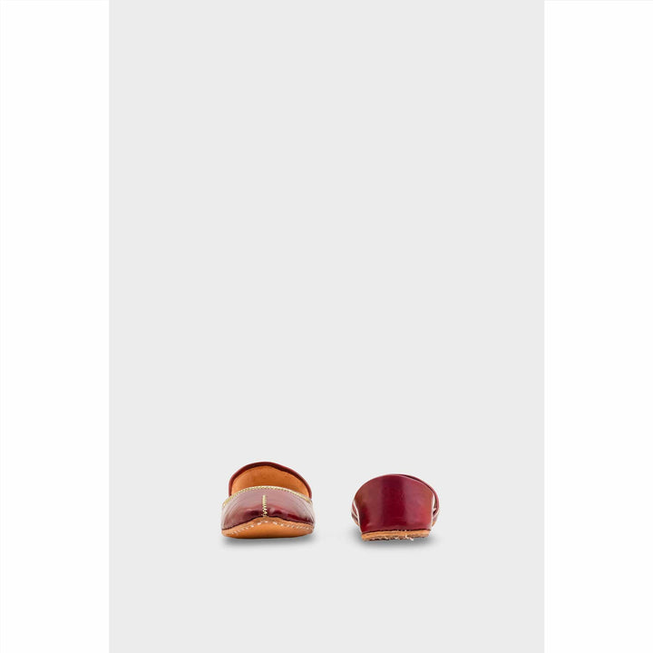 Maroon Leather Khussa For Women EC8712