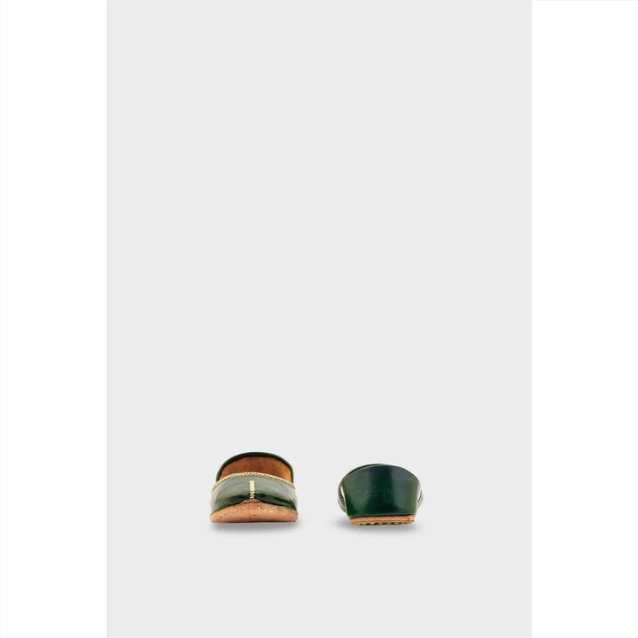 Green Leather Khussa For Women EC8712