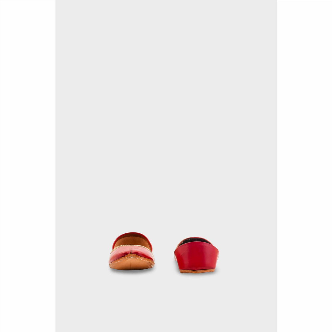 Red Leather Khussa For Women EC8712