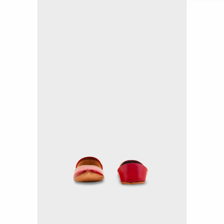 Red Leather Khussa For Women EC8712