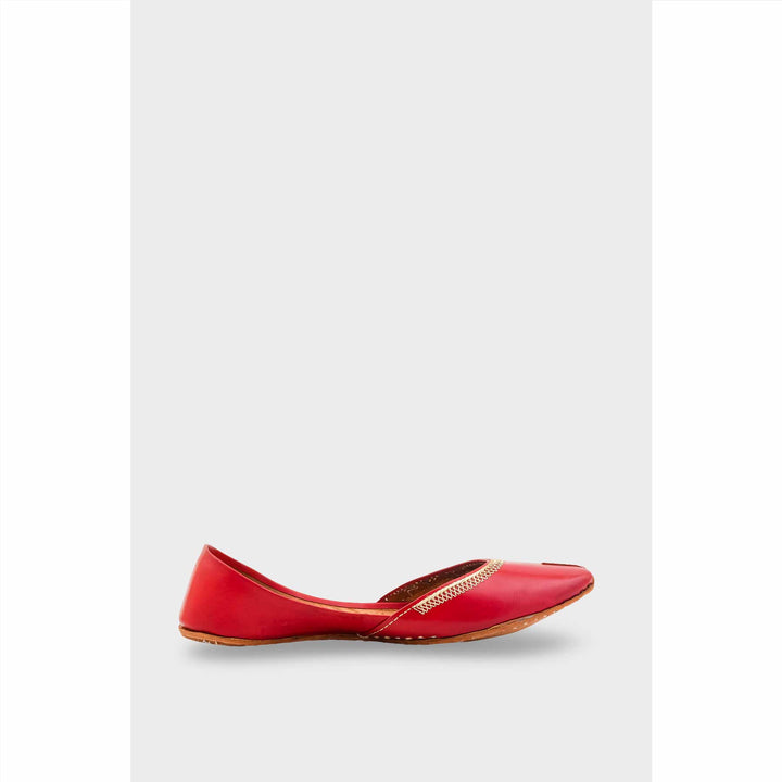Red Leather Khussa For Women EC8712