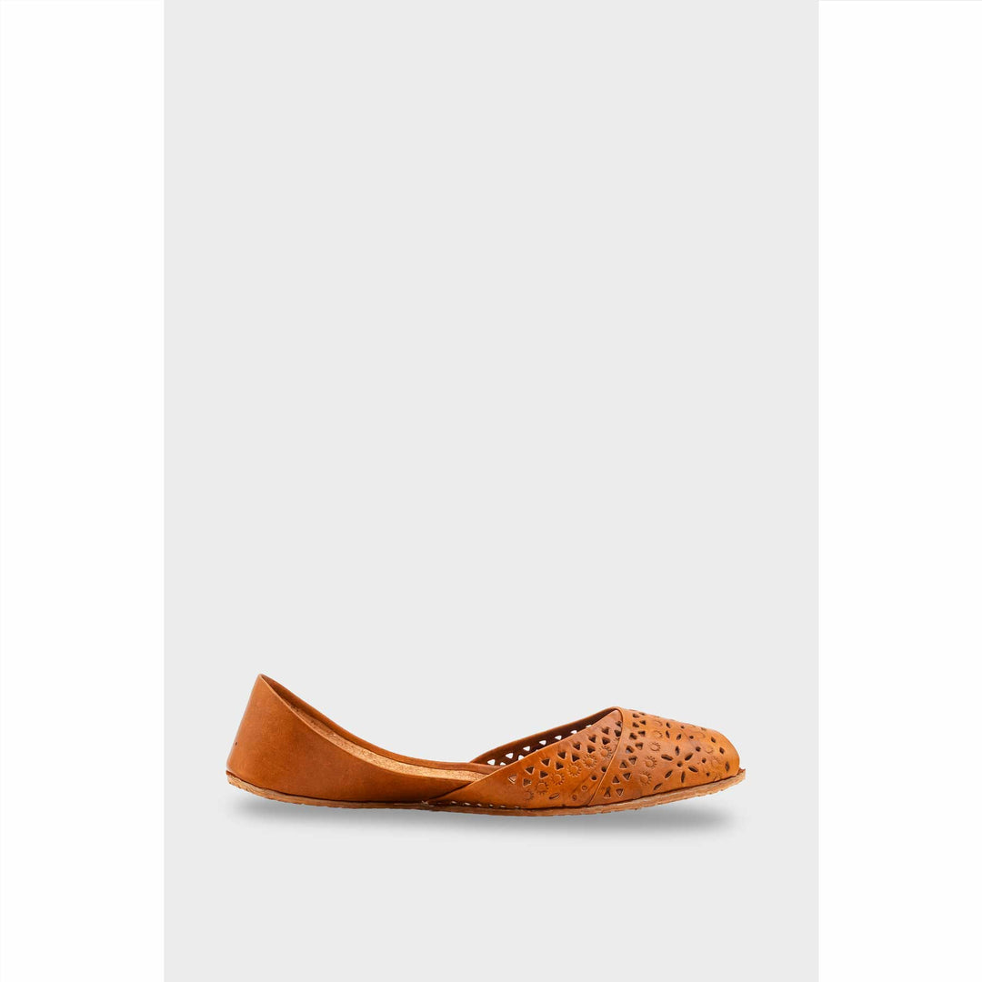 Mustard Leather Khussa For Women EC8714
