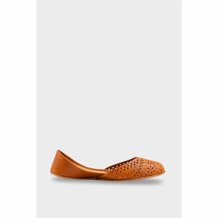 Mustard Leather Khussa For Women EC8714