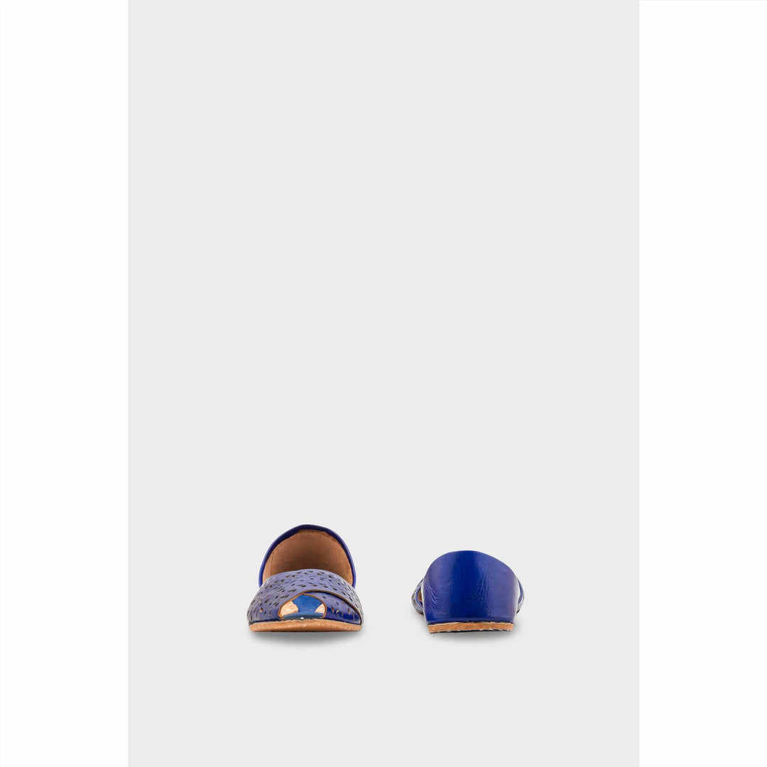 Blue Leather Khussa For Women EC8714