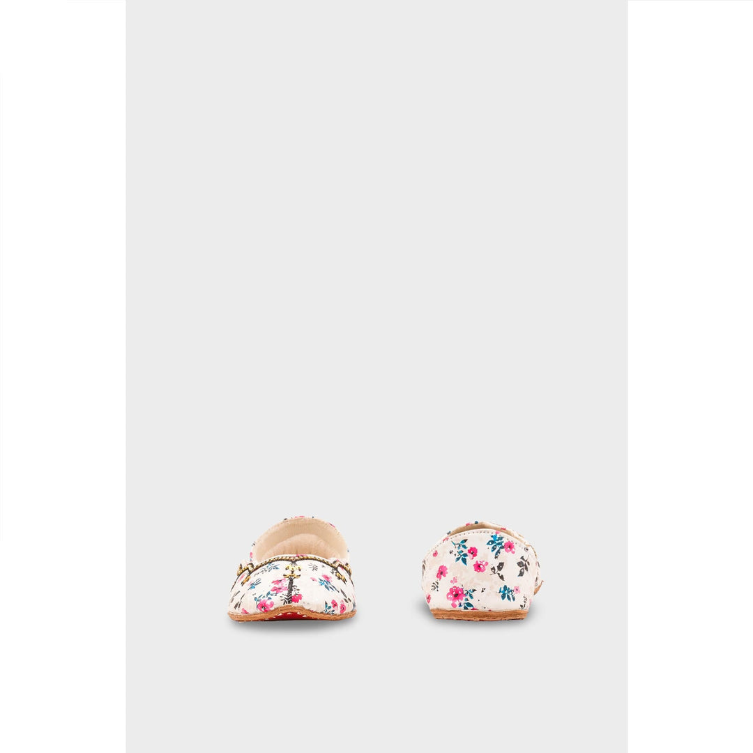 White Leather Khussa For Women EC8758