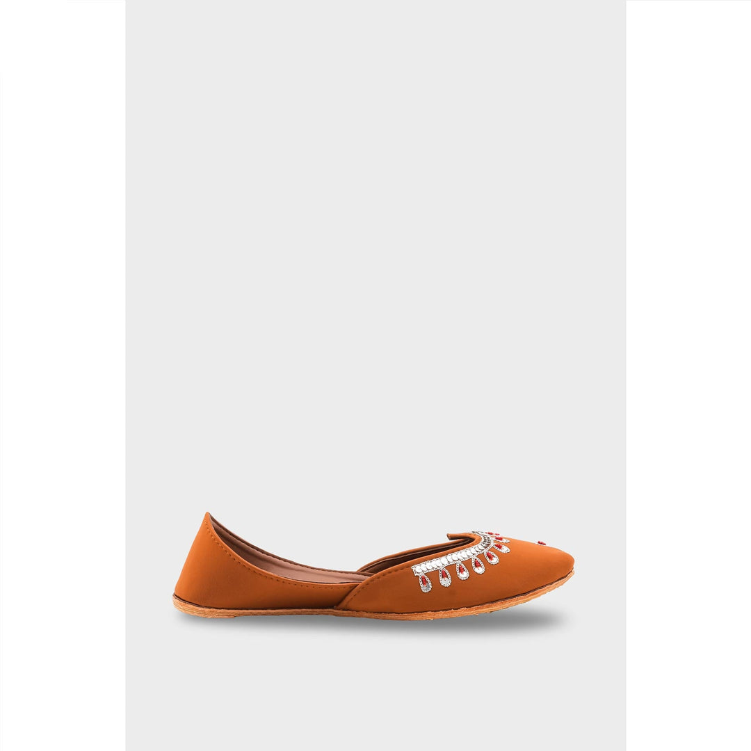 Peach Leather Khussa For Women EC8759