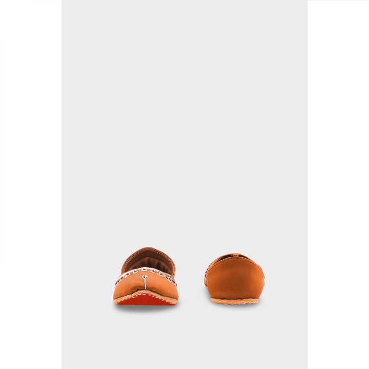 Peach Leather Khussa For Women EC8759