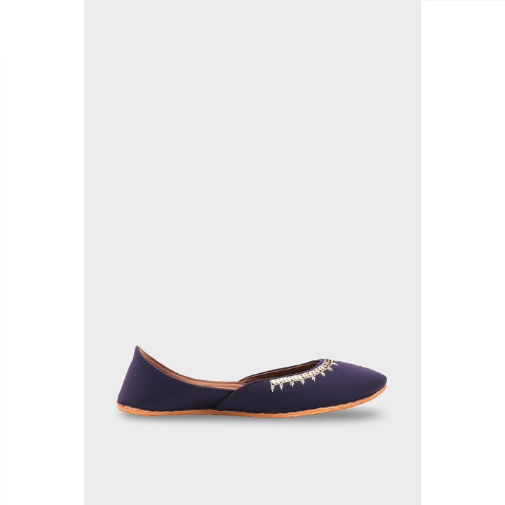 Navy Leather Khussa For Women EC8760
