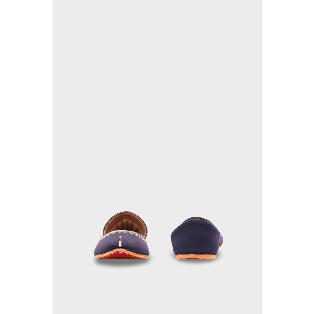 Navy Leather Khussa For Women EC8760