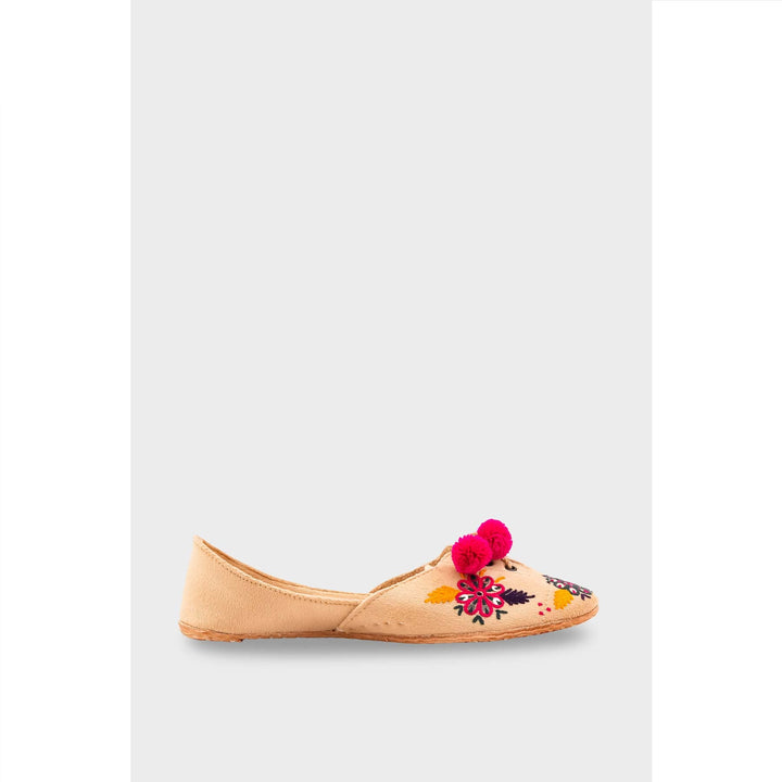 Fawn Leather Khussa For Women EC8761