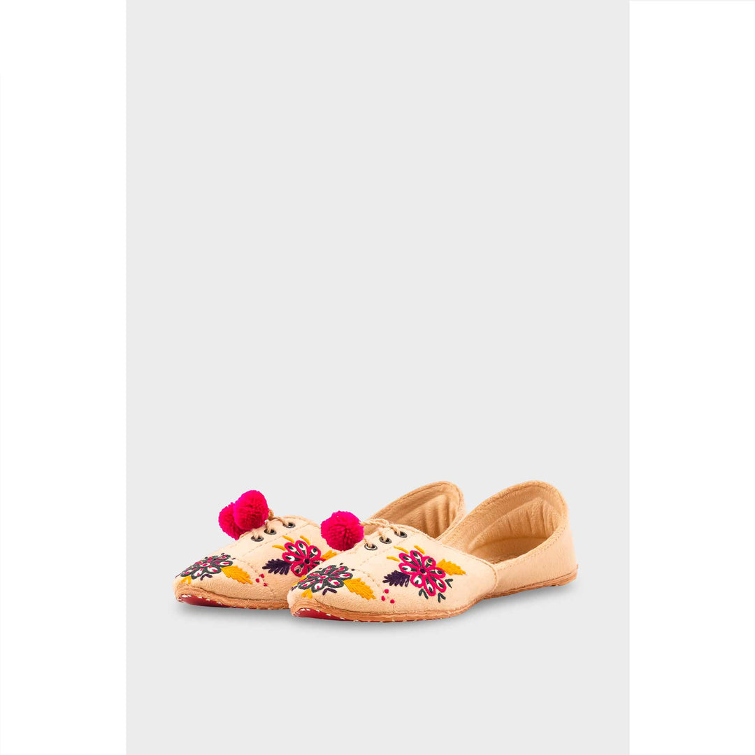 Fawn Leather Khussa For Women EC8761