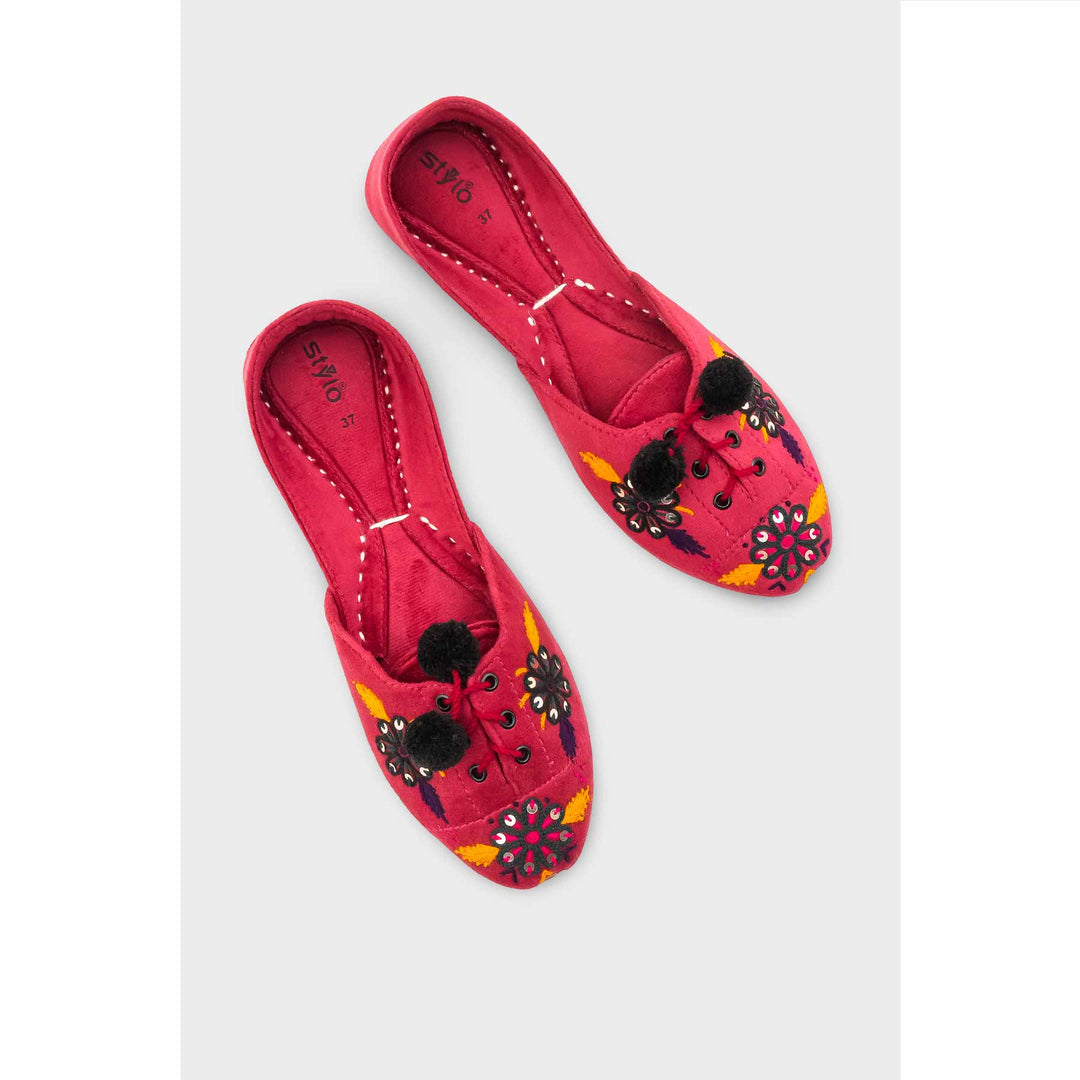 Skpink Leather Khussa For Women EC8761