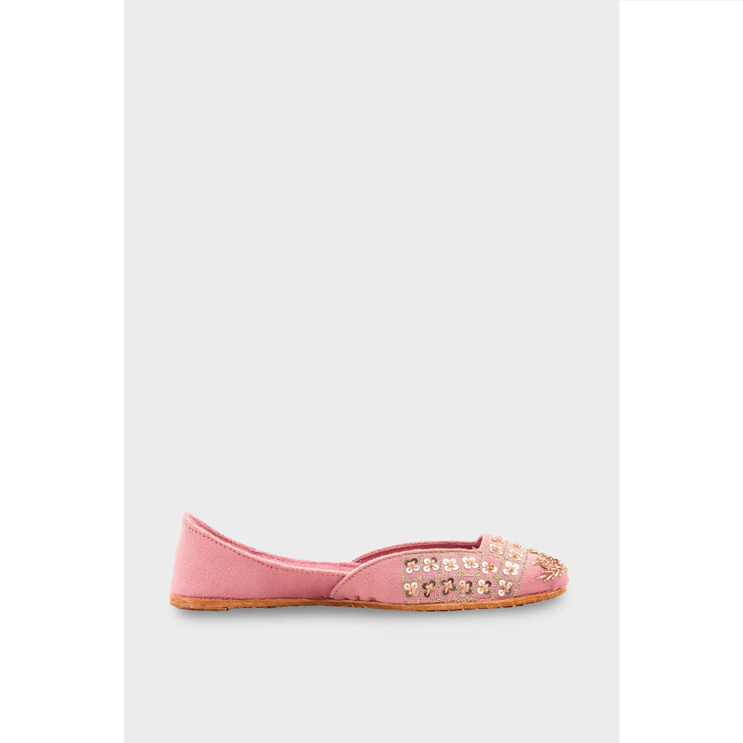 Pink Leather Khussa For Women EC8762