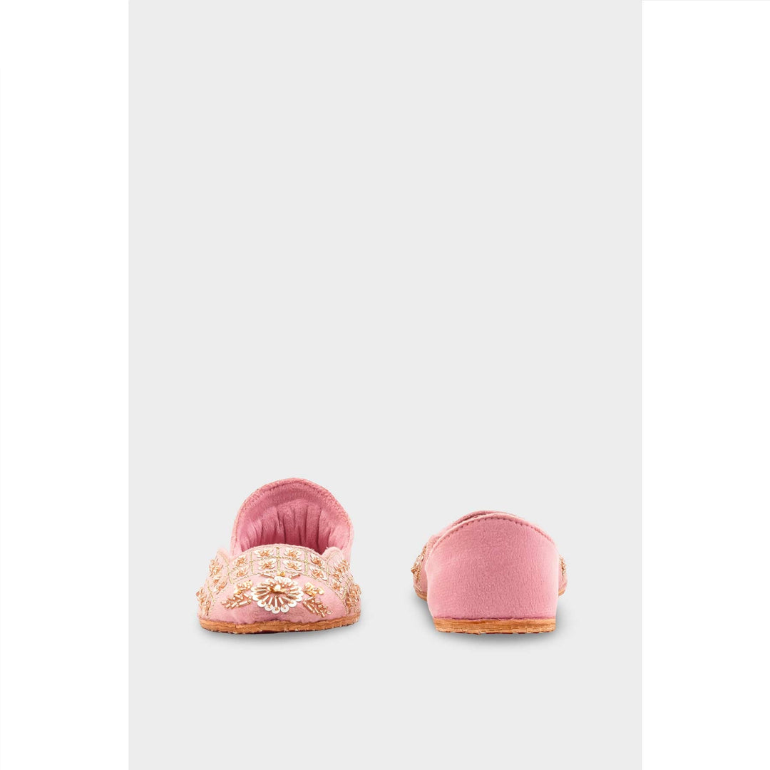 Pink Leather Khussa For Women EC8762