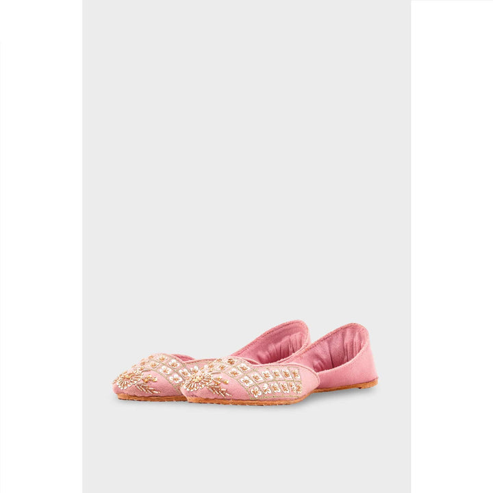 Pink Leather Khussa For Women EC8762