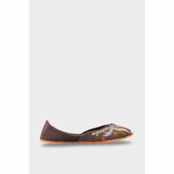 Brown Leather Khussa For Women EC8764
