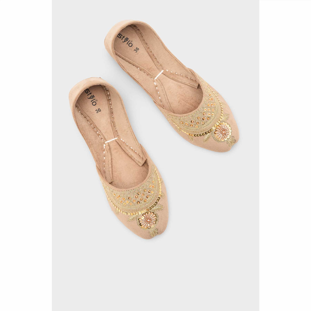 PISTAGREEN Leather Khussa For Women EC8765