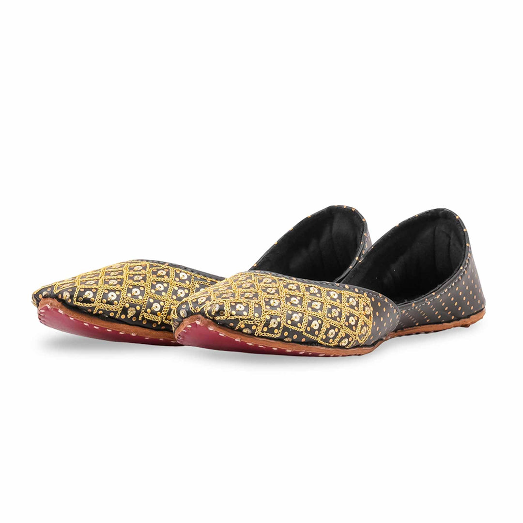 Black Ethnic Khussa For Ladies EC8766