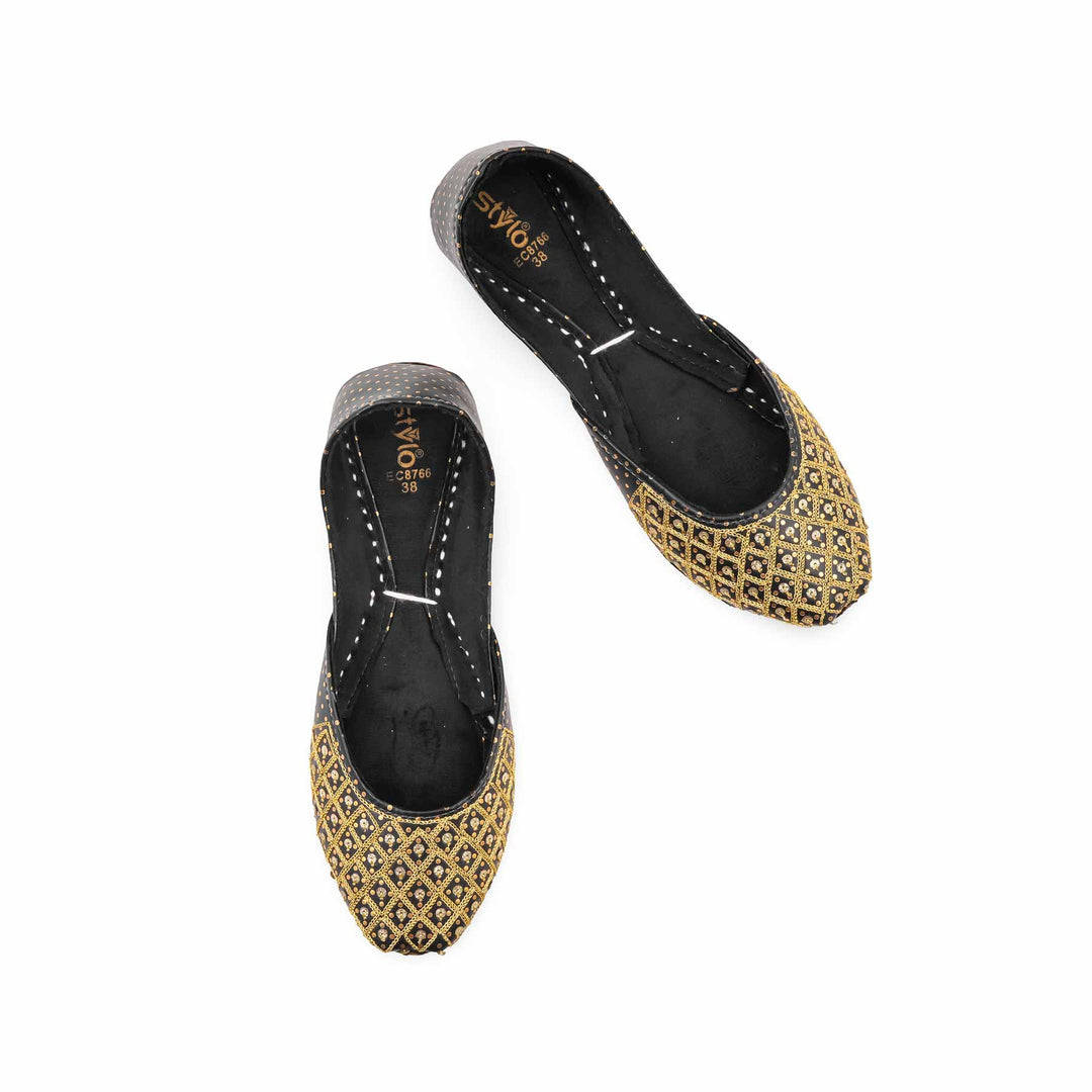 Black Ethnic Khussa For Ladies EC8766