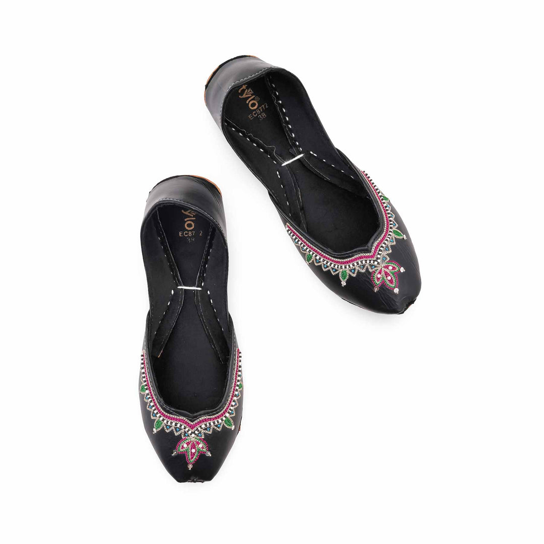 Black Ethnic Khussa For Ladies EC8772